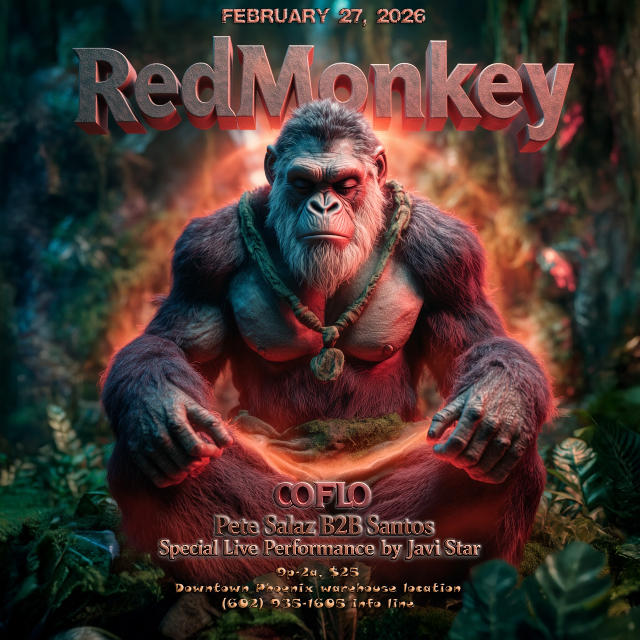 RedMonkey main venue flyer full artwork